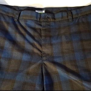 Izod Blue & Black Plaid Dress Pants